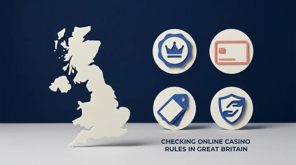Editorial checklist representing UK casino licensing, payments, bonuses and safer gambling